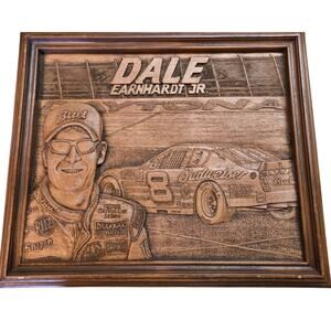 Dale Earnhardt JR. 3D Wood Composition Mural Vintage Framed Art Kim Murray RARE